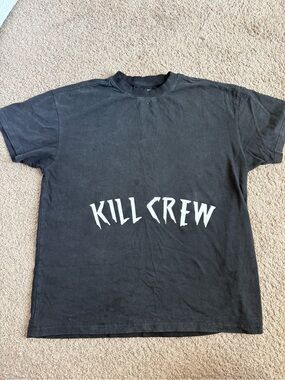 Kill Crew Black Graphic Tee with White Logo